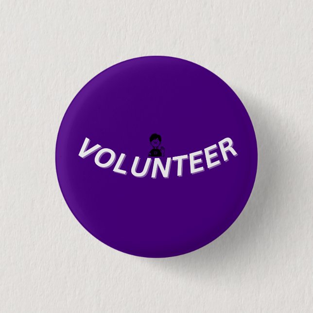 Rond 2,50 Cm VOLUNTEER Badge Button (Devant)