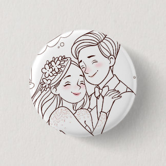 Rond 2,50 Cm Wedding cute badge
