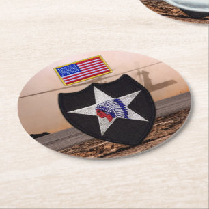 Rond 2e infanterie dessous de verre d'anciens combattan