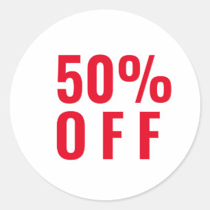 Rond 50% Cinquante Pour Cent De Remise Sticker