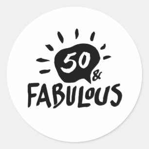 Rond 50 et fabuleux Sticker noir/blanc 50e anniversaire