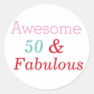 Rond 50 & Fabulous Sticker 50th Birthday