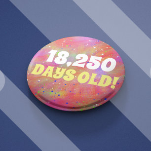 Rond 5 Cm 50e anniversaire badge en jours nombre exact âge