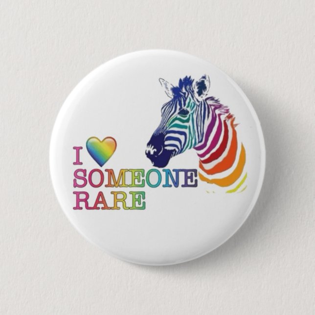 Rond 5 Cm Badge 2,25" - J'Aime Quelqu'Un Rare (Devant)