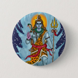 Rond 5 Cm Badge à bouton Lord Shiva