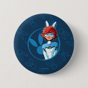 Rond 5 Cm Badge Bleu Bunnyx