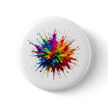 Badge de broche d'art abstrait Color Splash