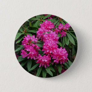 Rond 5 Cm Badge de fleurs de Rhododendron rose