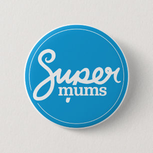 Rond 5 Cm Badge de supermums - Bleu