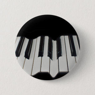 Rond 5 Cm Badge des clés de piano déformées