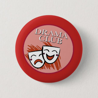 Rond 5 Cm Badge du club de théâtre en rouge