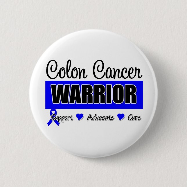 Rond 5 Cm Badge du guerrier du cancer du côlon (Devant)