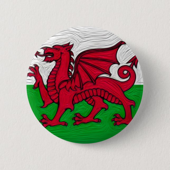 Rond 5 Cm Badge du pavillon gallois (Devant)
