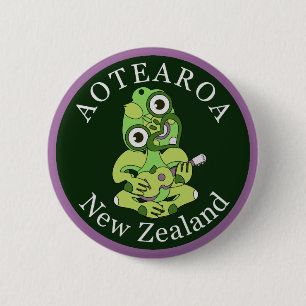 Rond 5 Cm Badge Hei Tiki Nouvelle-Zélande