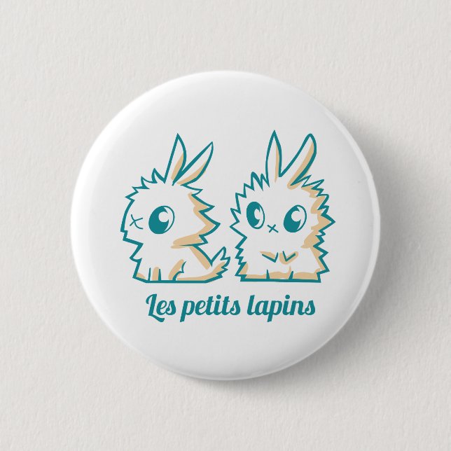 Rond 5 Cm Badge Les petits lapins (Devant)