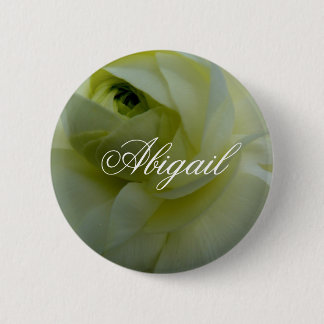 Rond 5 Cm Badge nominatif Abigail White Flower