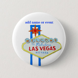 Rond 5 Cm Badge nominatif de Las Vegas
