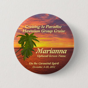 Rond 5 Cm Badge nominatif tropical de croisière de coucher