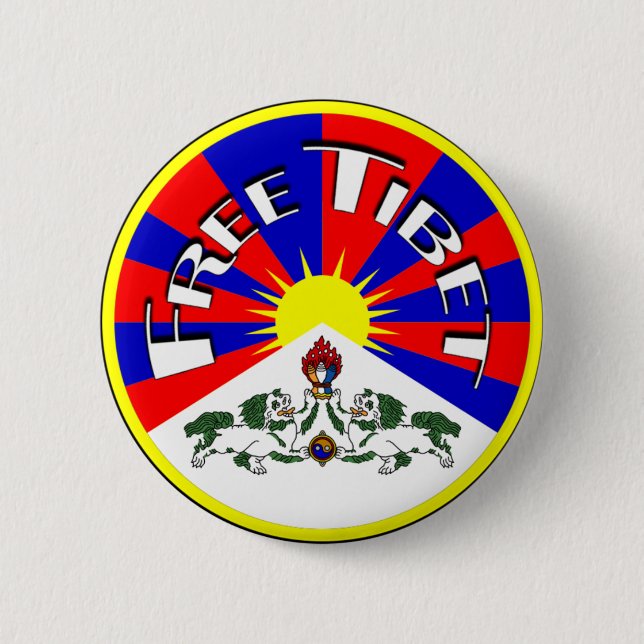 Rond 5 Cm Badge Tibet libre (Devant)