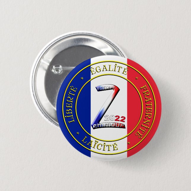 Rond 5 Cm badge votez zemmour (Devant & derrière)