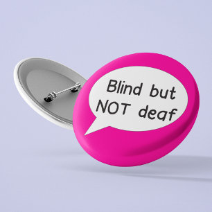 Rond 5 Cm Blind non sourd badge pour pin malvoyant