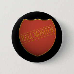 Rond 5 Cm Bouclier badge avec le mot - moniteur hall