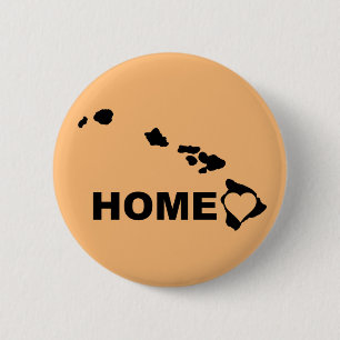 Rond 5 Cm Bouton Badge Épingle Hawaii Maison Loin de l'État