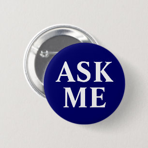Rond 5 Cm Bouton de badge bleu de la marine