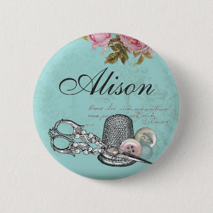 Rond 5 Cm Bouton de couture de badge nominatif de thème