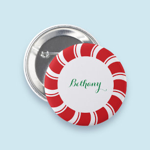 Rond 5 Cm Bouton Précédent Nom Badge Noël Fête de Noël