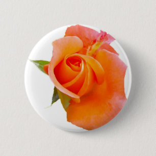 Rond 5 Cm Bouton Rose orange / Badge / Broche