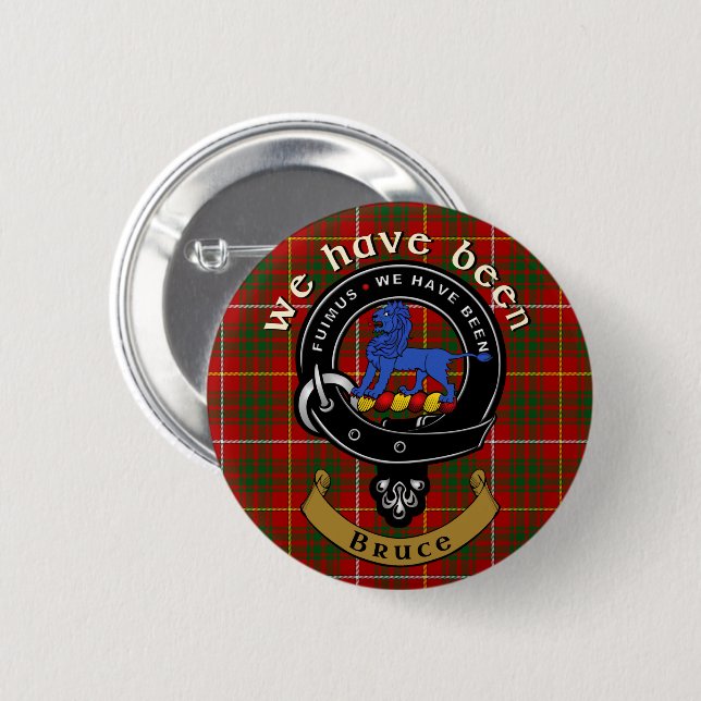 Rond 5 Cm Bruce Clan Badge & Tartan (Devant & derrière)