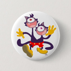 Rond 5 Cm Chats monoculaires en Tandem Walk badge bouton