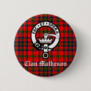 Rond 5 Cm Clan Matheson Crest Badge et Tartan 