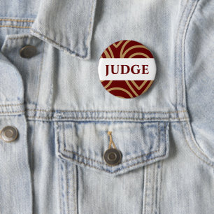 Rond 5 Cm Concours Juge Modern Red Gold Badge