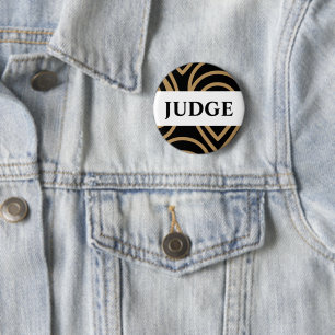 Rond 5 Cm Concours Juge Moderne Black Gold Badge