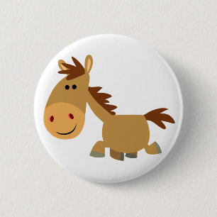 Rond 5 Cm Cute Sweet Cartoon Horse Button Badge