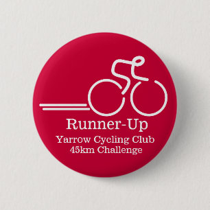 Rond 5 Cm Cycling runner competition button badge red white