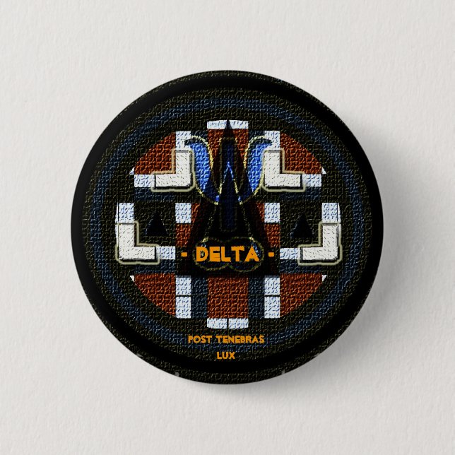 Rond 5 Cm DELTA Bouton d'inspiration Socionique / badge (Devant)