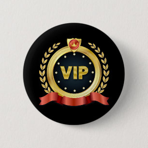 Rond 5 Cm Élégant badge d'accès noir VIP
