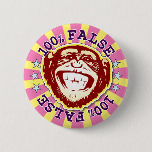 Rond 5 Cm Faux 100% Funny Funky Monkey Badge