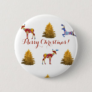 Rond 5 Cm Festive Joyeux Noël Round Badge