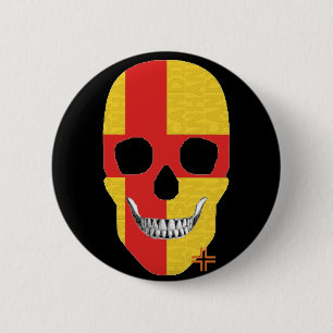 Rond 5 Cm HANDSKULL Kalmar Round Badge noir B2