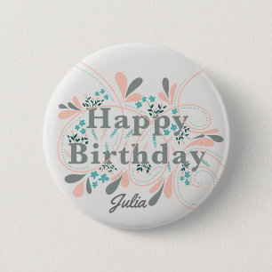 Rond 5 Cm Happy Birthday badge personnalisable