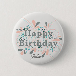 Rond 5 Cm Happy Birthday badge personnalisable