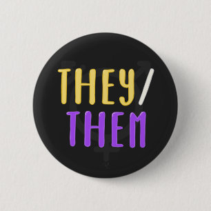 Rond 5 Cm Ils/eux Pronounounouns Pin Badge