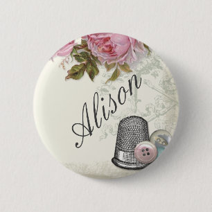 Rond 5 Cm IVOIRE de couture de notions, badge nominatif