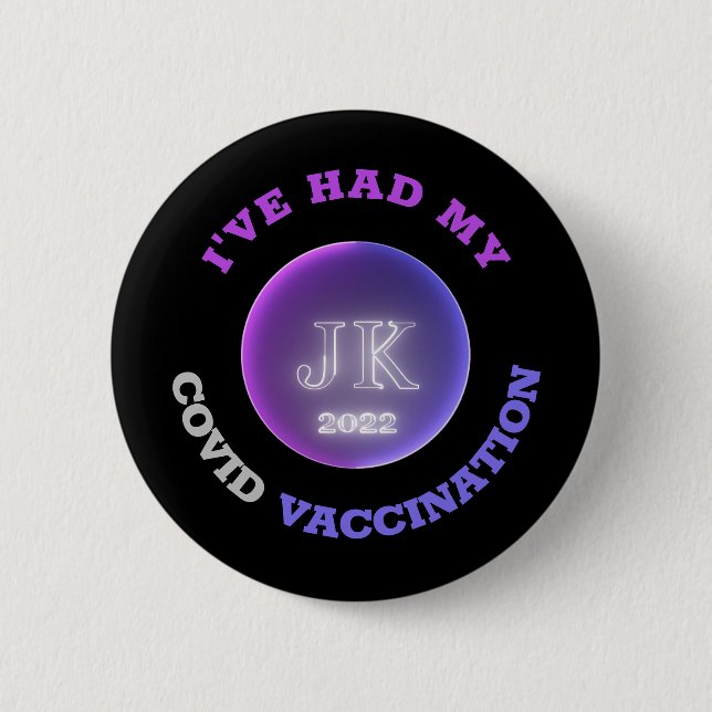 Rond 5 Cm JK 2022 Badge Covid Vaccination (Devant)