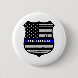 Rond 5 Cm La police Badge Blue Line retiré
