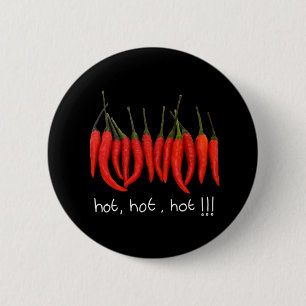 Rond 5 Cm les piments chauds, chauds, chauds, chauds badge
